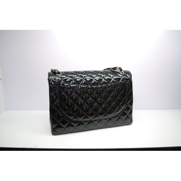 Chanel 2012 Borse Nero Maxi Lame Brevetti Con Shw