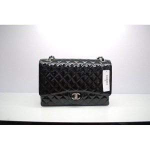 Chanel 2012 Borse Nero Maxi Lame Brevetti Con Shw