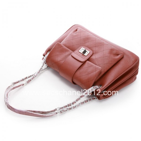 Chanel 2012 Borse In Pelle Caviar Maroon Con Silver Perdere