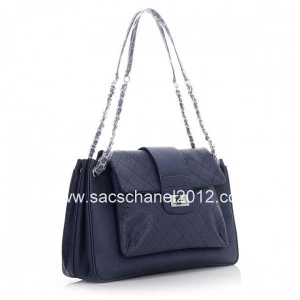 Chanel 2012 Borse In Pelle Navy Caviar Blue Con Silver Perdere