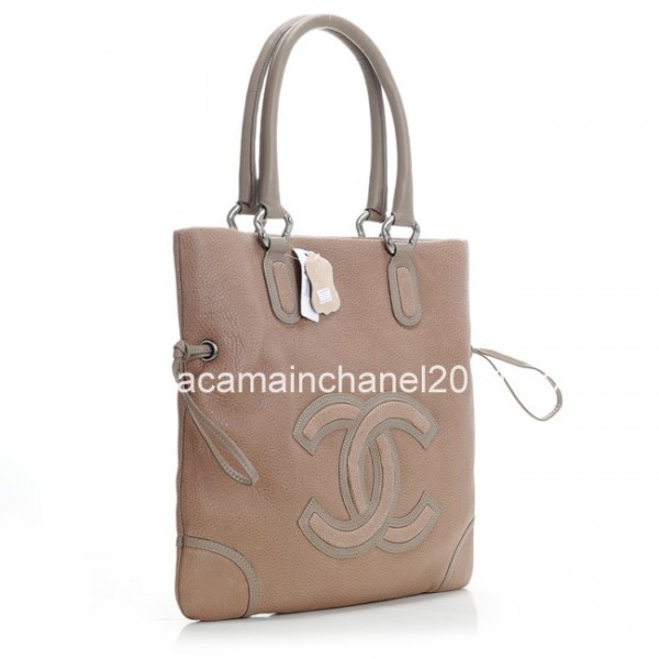 Chanel 2012 Borse In Pelle Di Vitello Beige Con Argento Hw Vecch