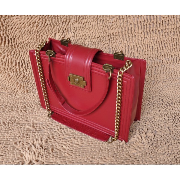 Chanel 2012 Borse In Pelle Di Vitello Rossa Grandi Boy