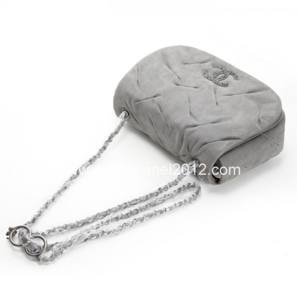 Chanel 2012 Borse In Pelle Grigio Iridescente Con Logo Cc Perfor