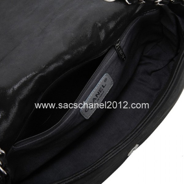 Chanel 2012 Borse In Pelle Nera Con Logo Cc Iridescente Perforat