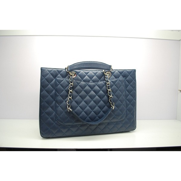 Chanel 2012 Dark Blue Ingrandisci Borsa Caviar Gst Con Ecs