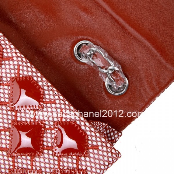 Chanel 2012 Flap Borse In Pelle Verniciata Rossa Con Shw