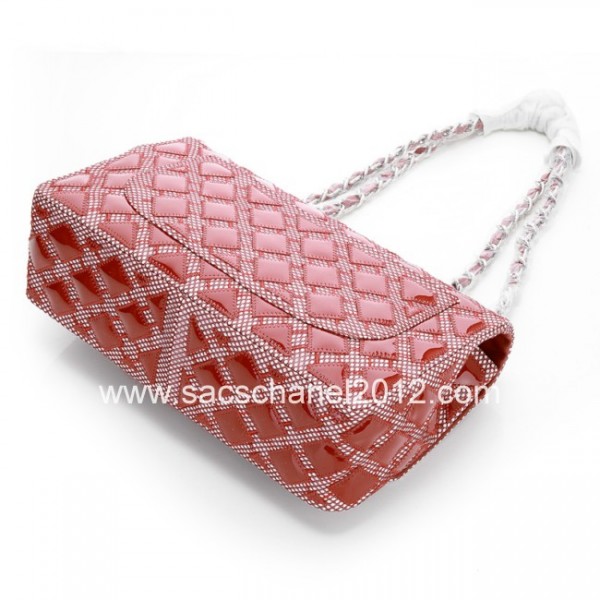 Chanel 2012 Flap Borse In Pelle Verniciata Rossa Con Shw
