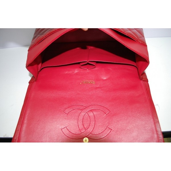 Chanel 2012 Flap Borse In Vernice Con Red Maxi Ghw