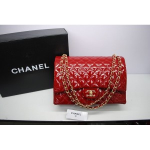 Chanel 2012 Flap Borse In Vernice Con Red Maxi Ghw