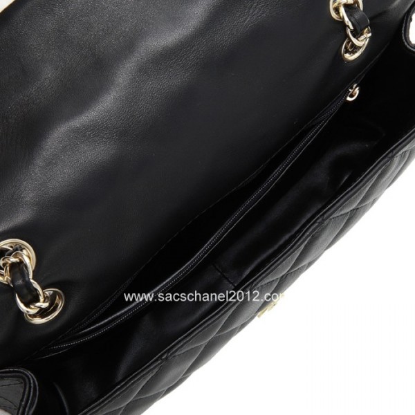 Chanel 2012 Nero Bianco Bicolore Flap Borse Pelle Di Agnello Con