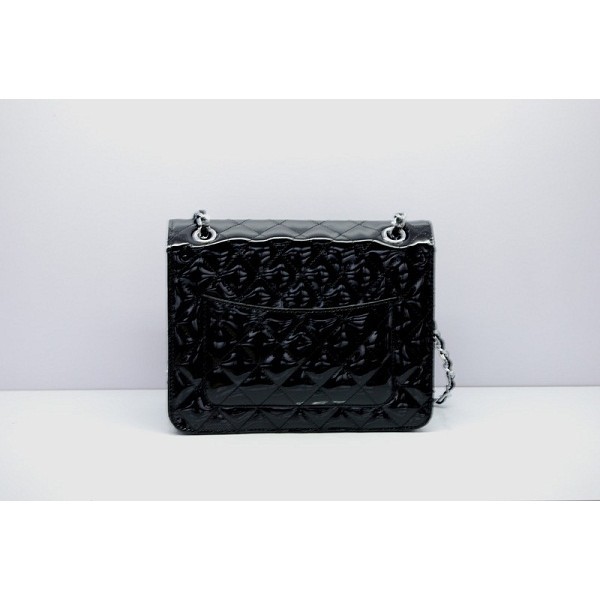 Chanel 2012 Nero Vernice Flap Borse In Pelle Con Shw 48692