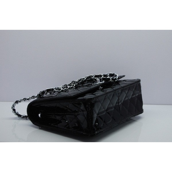 Chanel 2012 Nero Vernice Flap Borse In Pelle Con Shw 48692