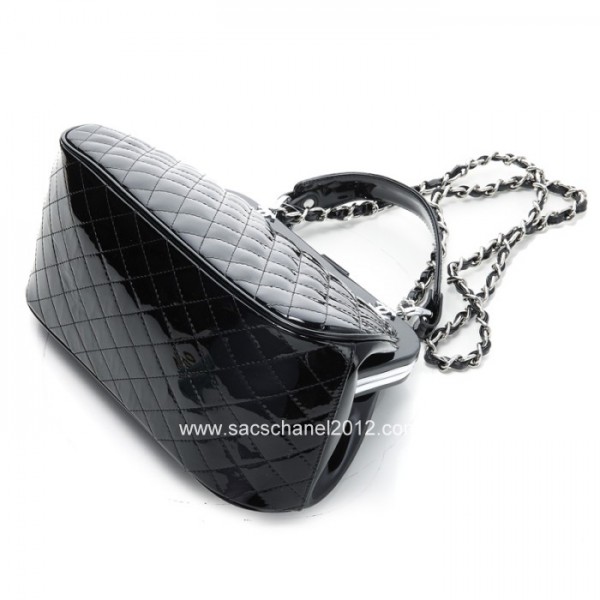 Chanel 2012 Nero Vernice Spalla Borse In Pelle Con Shw