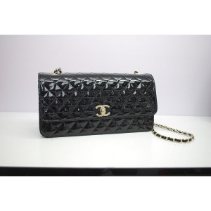 Chanel 2012 New Black Patent Leather Borse Con Ghw