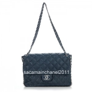 Chanel 2012 New Navy Blu Borse Flap Con Catena Rasata Polpaccio