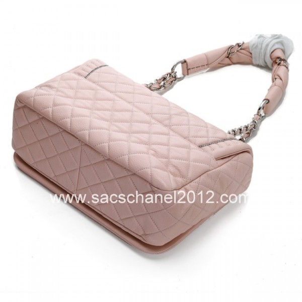 Chanel 2012 Rosa Fresati Flap Borse In Pelle Con Catena Rasata