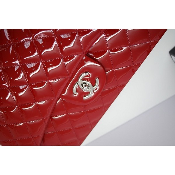 Chanel 2012 Rosso Patent Flap Borse In Pelle Con Shw Maxi