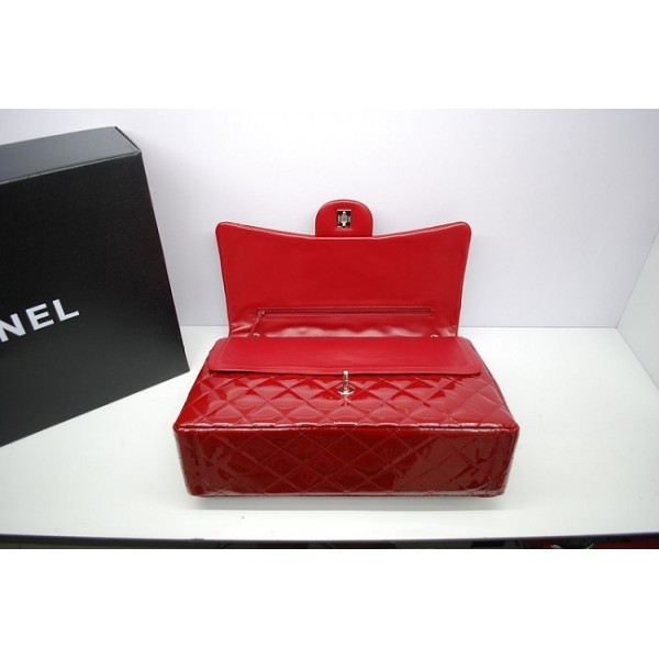 Chanel 2012 Rosso Patent Flap Borse In Pelle Con Shw Maxi