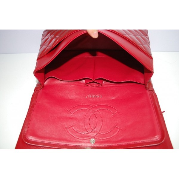 Chanel 2012 Rosso Patent Leather Borse Jumbo Flap Con Shw