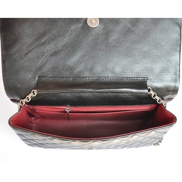 Chanel 2012 Agnello Borse Flap Nero Con Metallo Perforato Cc