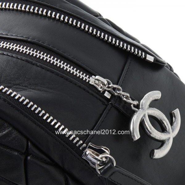 Chanel 2012 Nero Borse In Pelle Di Vitello Bowling Con Shw Retro