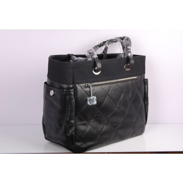 Chanel 34210 Black Bag Agnello Carrello Shw Withs