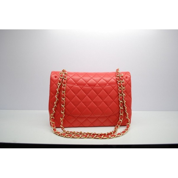 Chanel 36097 Borse Agnello Con Ghw Arancione Flap Jumbo