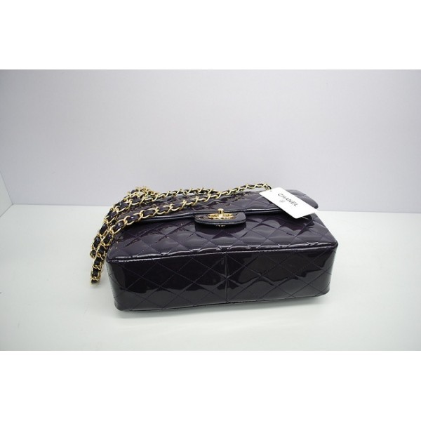 Chanel 36097 Viola Brevetti Flap Borse In Pelle Con Ghw Jumbo