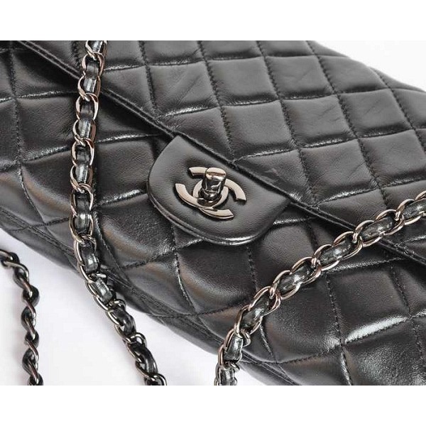 Chanel 58036 Flap Borse Agnello Nero Colore Hw Gun