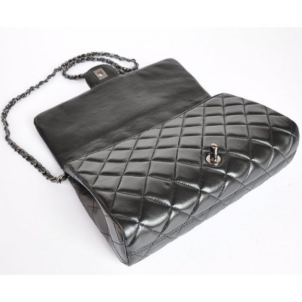 Chanel 58036 Flap Borse Agnello Nero Colore Hw Gun
