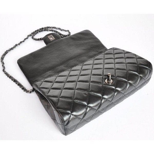 Chanel 58036 Flap Borse Agnello Nero Colore Hw Gun