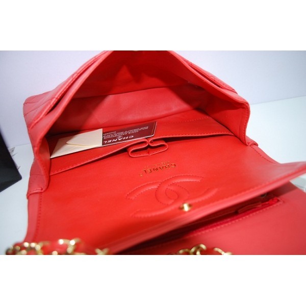 Chanel A01112 Arancione Rosso Borse Agnello Lembo Di Importazion