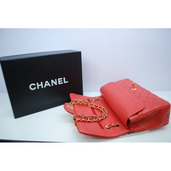 Chanel A01112 Arancione Rosso Borse Agnello Lembo Di Importazion