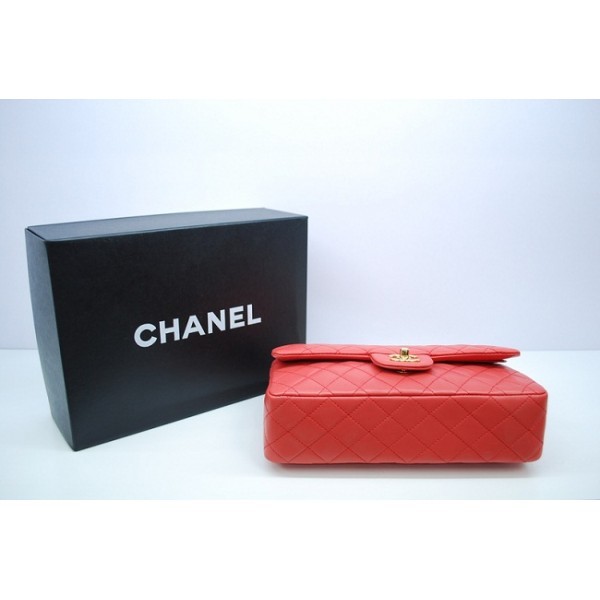Chanel A01112 Arancione Rosso Borse Agnello Lembo Di Importazion
