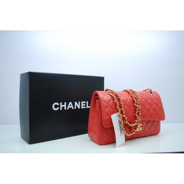 Chanel A01112 Arancione Rosso Borse Agnello Lembo Di Importazion