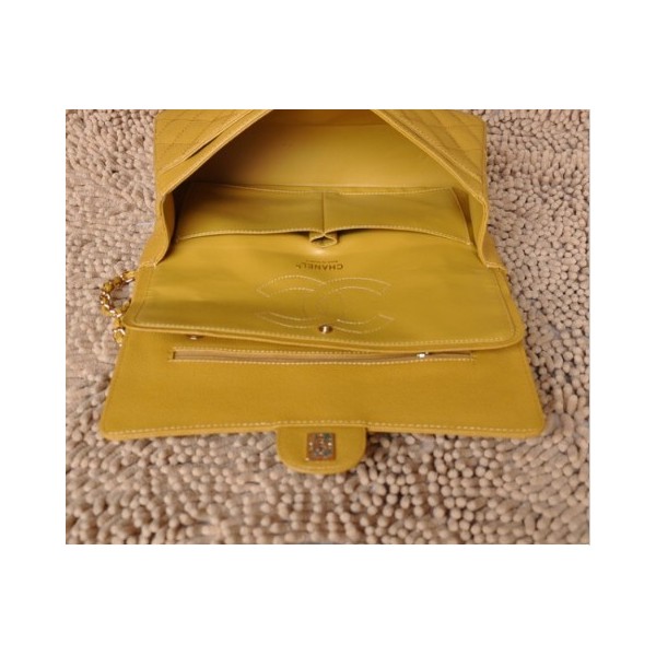 Chanel A01113 Giallo Caviar Leather Flap Borse Con Hardware Oro