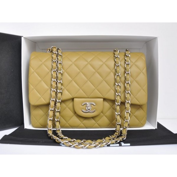 Chanel A28600 Flap Borse Pelle Di Agnello Verde Scuro Con Shw