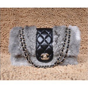Chanel A49100 Borse Con Classico Strap Tweed Pelliccia Fantasia