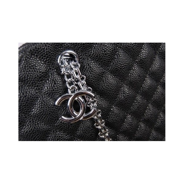 Chanel A49855 Pelle Nera Borse Caviale Con Largento Hw Grande