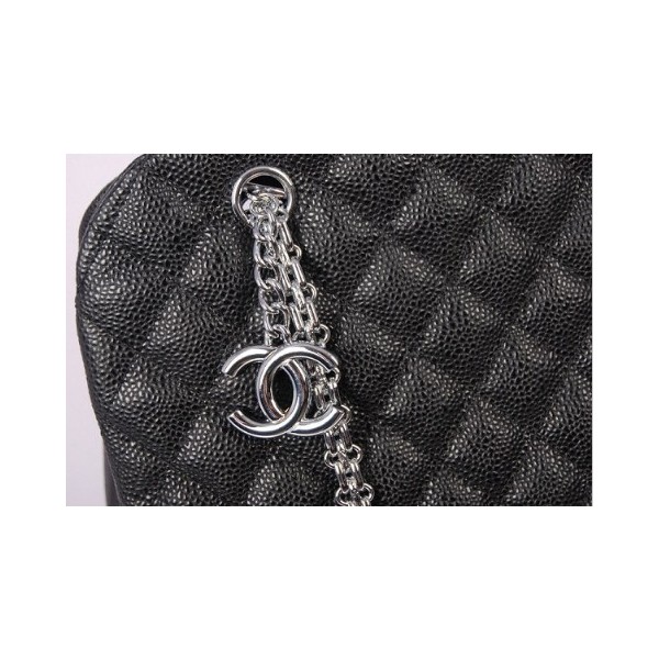 Chanel A49855 Pelle Nera Borse Caviale Con Largento Hw Grande