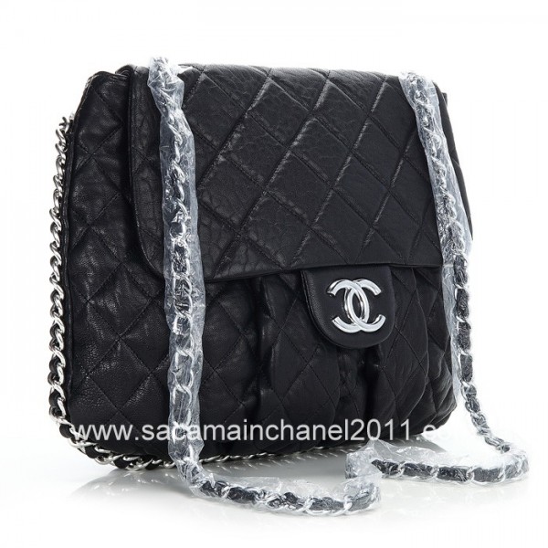 Chanel A49889 Classic Black Vitello Borse Messenger Grande