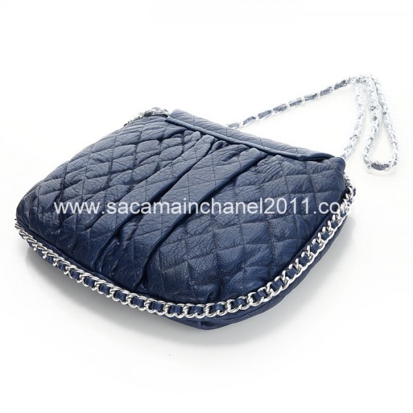Chanel A49889 Navy Blue Classic Borse Messenger Grande Vitello