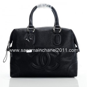 Chanel A50283 Lavato Borse Bowling Vitello Nero