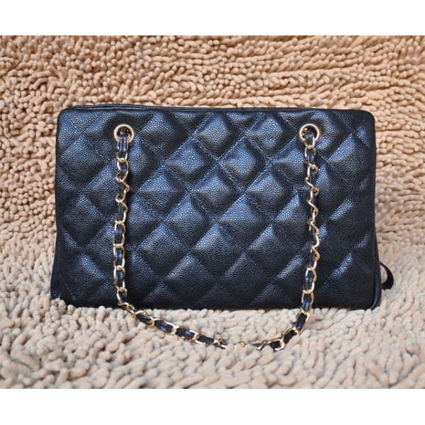 Chanel A50755 Pelle Nera Borse Caviale Con Hardware Oro