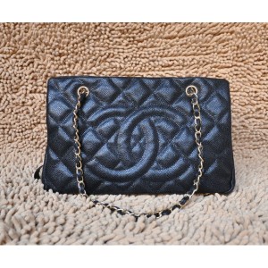 Chanel A50755 Pelle Nera Borse Caviale Con Hardware Oro