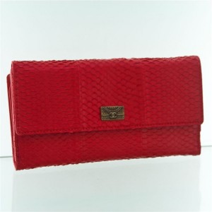 Chanel A50951 Portafogli Grande In Pelle Di Serpente Lembo Rosso