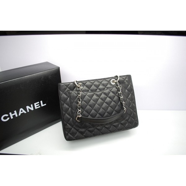 Chanel A50995 Gst Borse Per La Spesa In Pelle Nera Con Caviale S