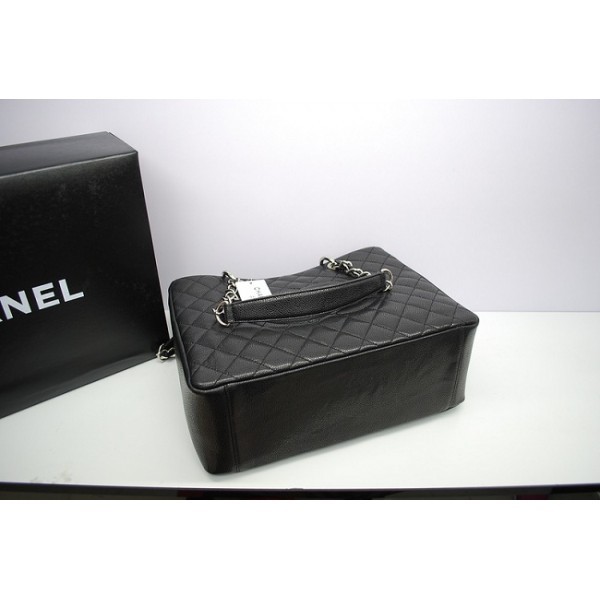 Chanel A50995 Gst Borse Per La Spesa In Pelle Nera Con Caviale S