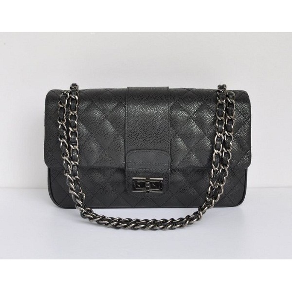 Chanel A65071 Flap Borse In Pelle Di Vitello Nero Con Gun Colore