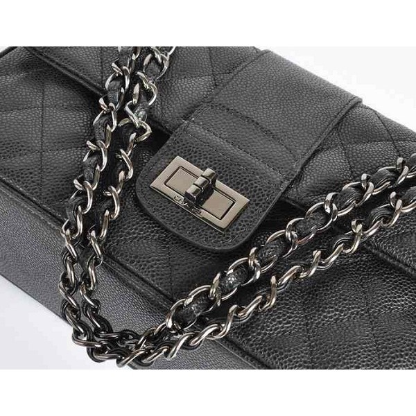 Chanel A65071 Flap Borse In Pelle Di Vitello Nero Con Gun Colore